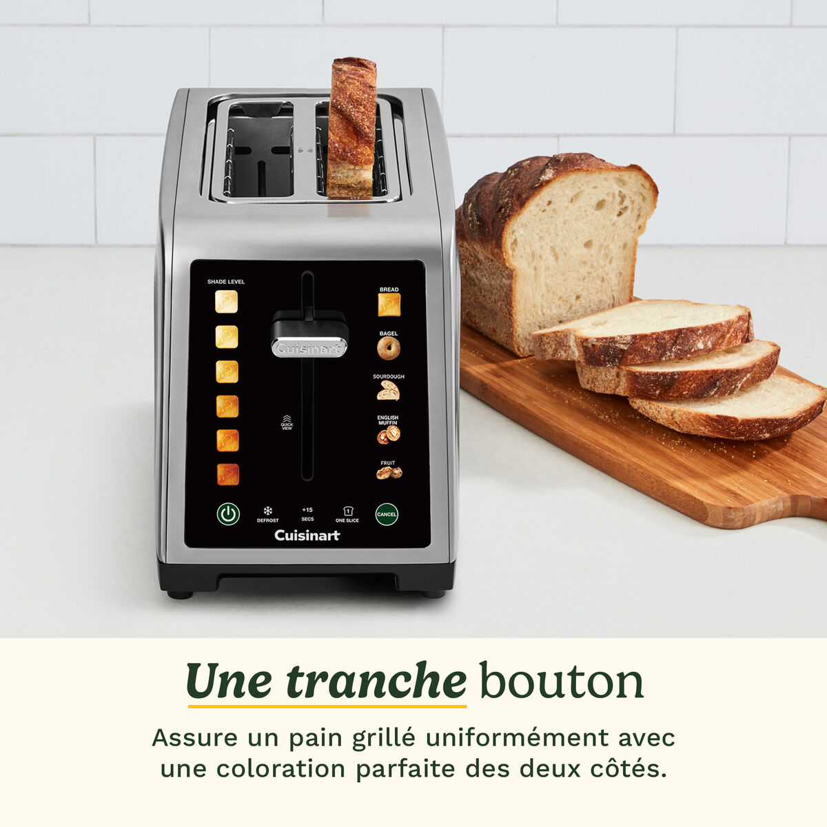 Cuisinart SimpliTouch XL Grille-Pain 2 Tranches avec &Eacute;cran Tactile Couleur
