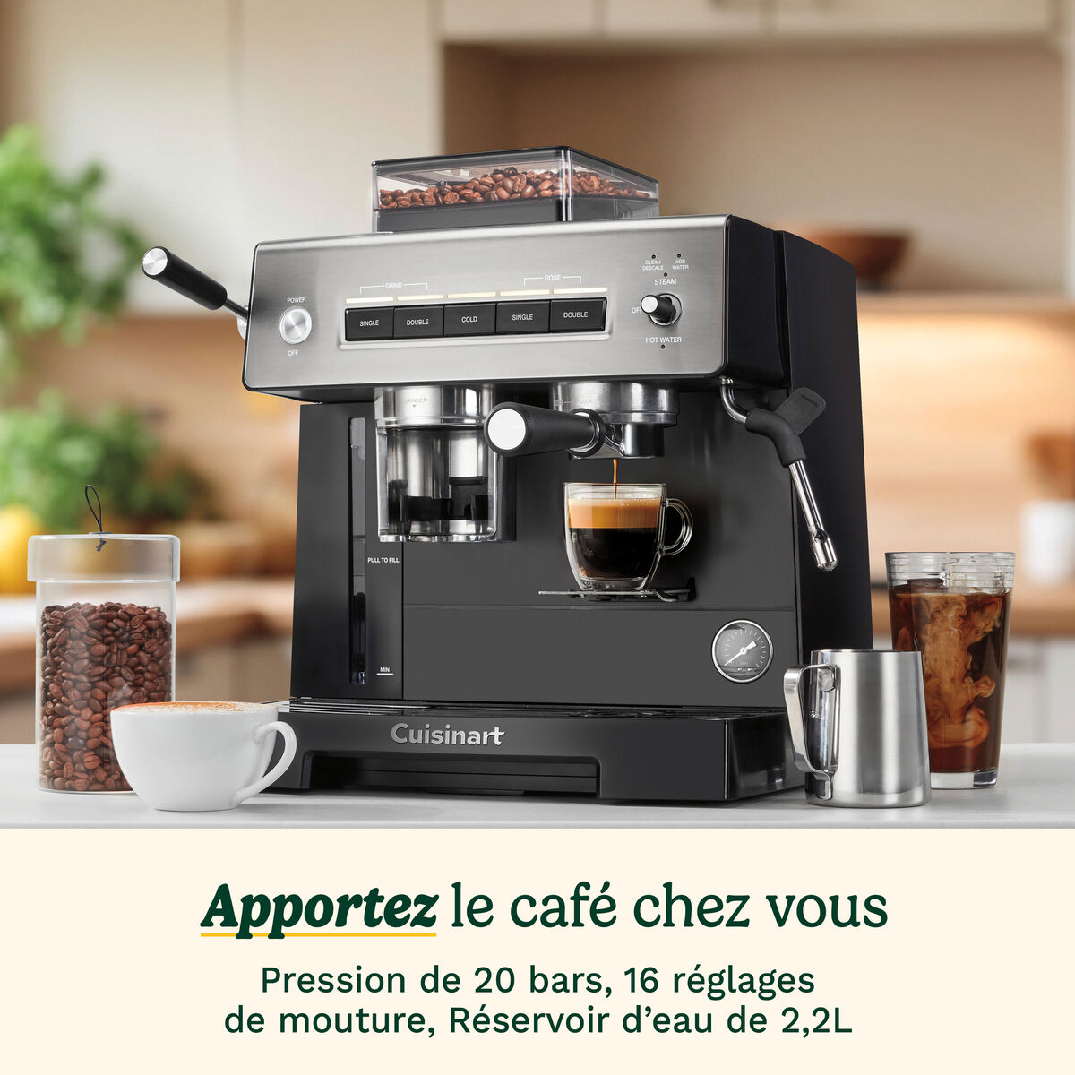 Cuisinart Grind, Tamp and Brew Espresso Machine