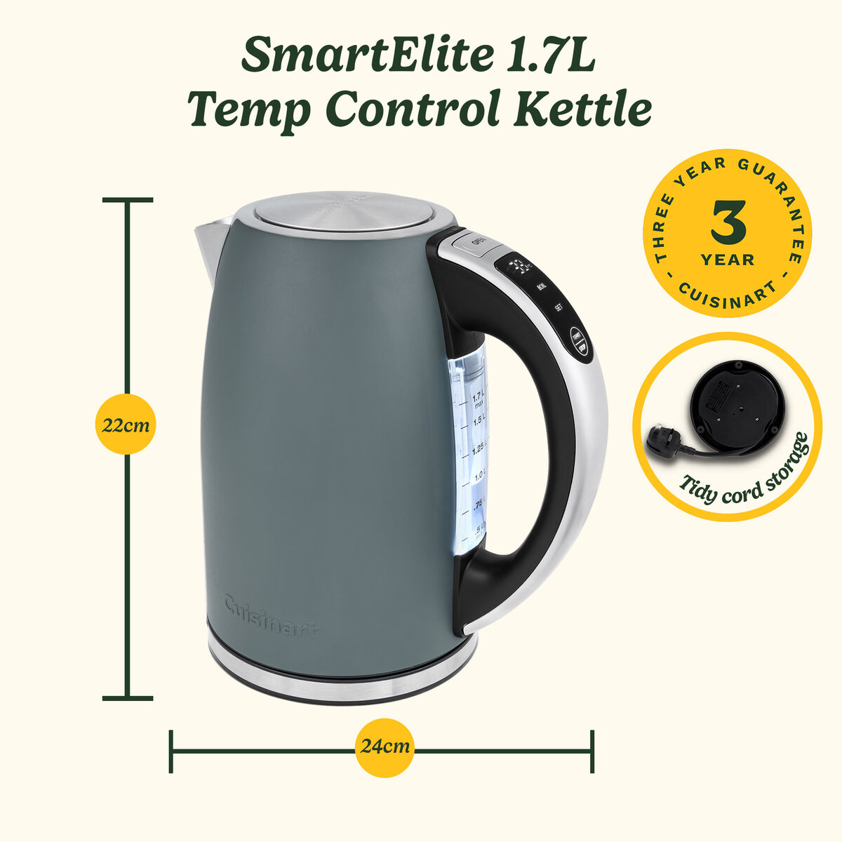 Cuisinart SmartElite Temp Control Kettle 1.7L 8