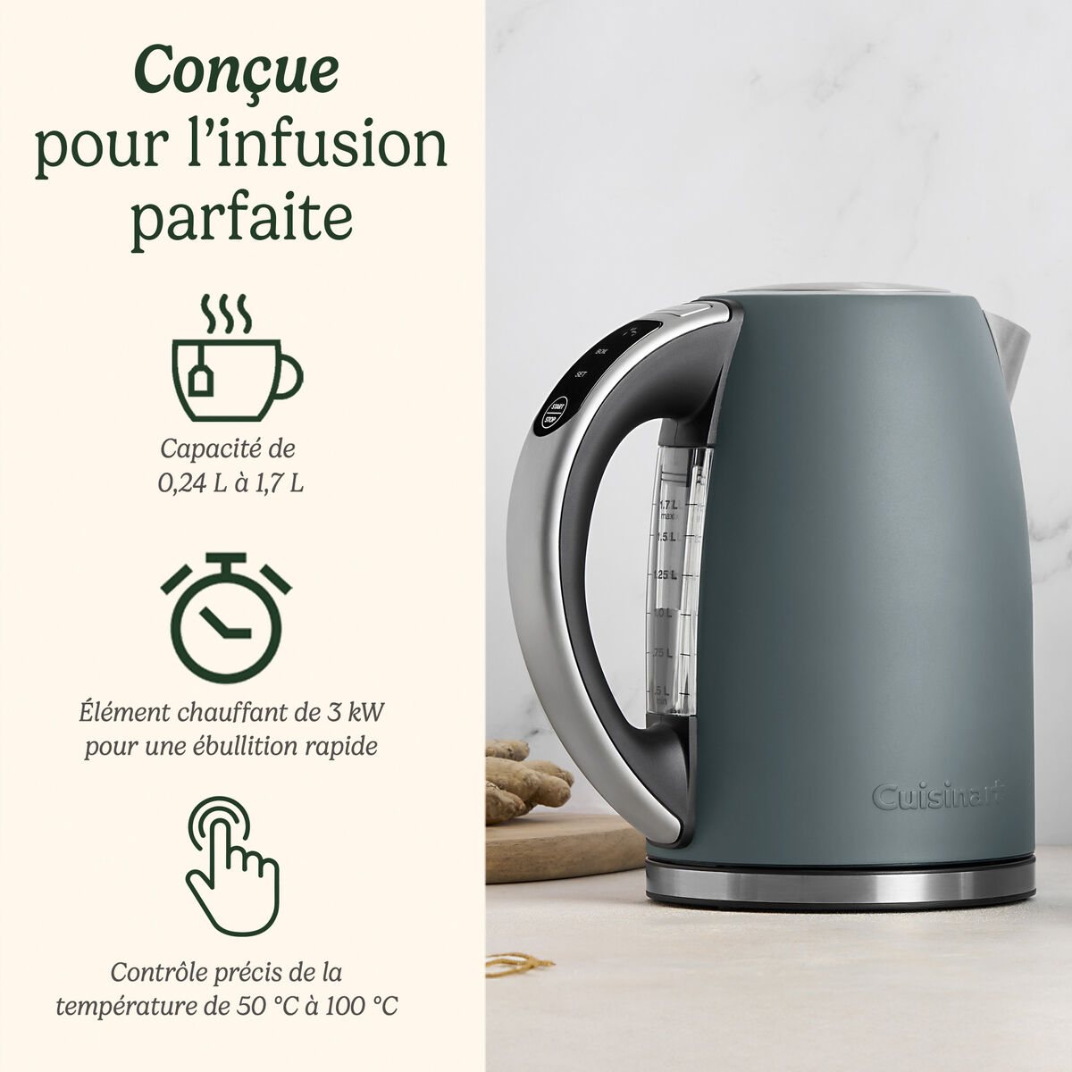 Cuisinart Bouilloire &Eacute;lectrique SmartElite Temp Control 1,7L Denim 2