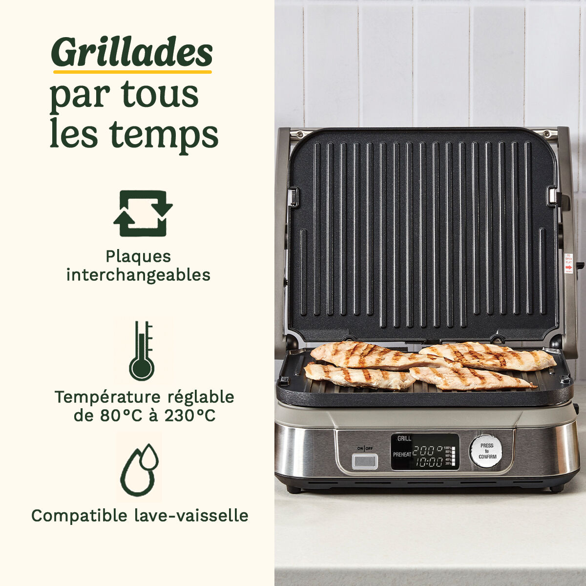 Cuisinart 6-en-1 Grill, Griddle & Gaufrier
