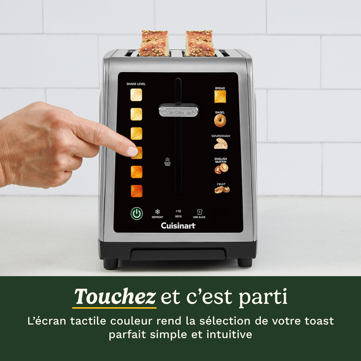Cuisinart SimpliTouch XL Grille-Pain 2 Tranches avec &Eacute;cran Tactile Couleur