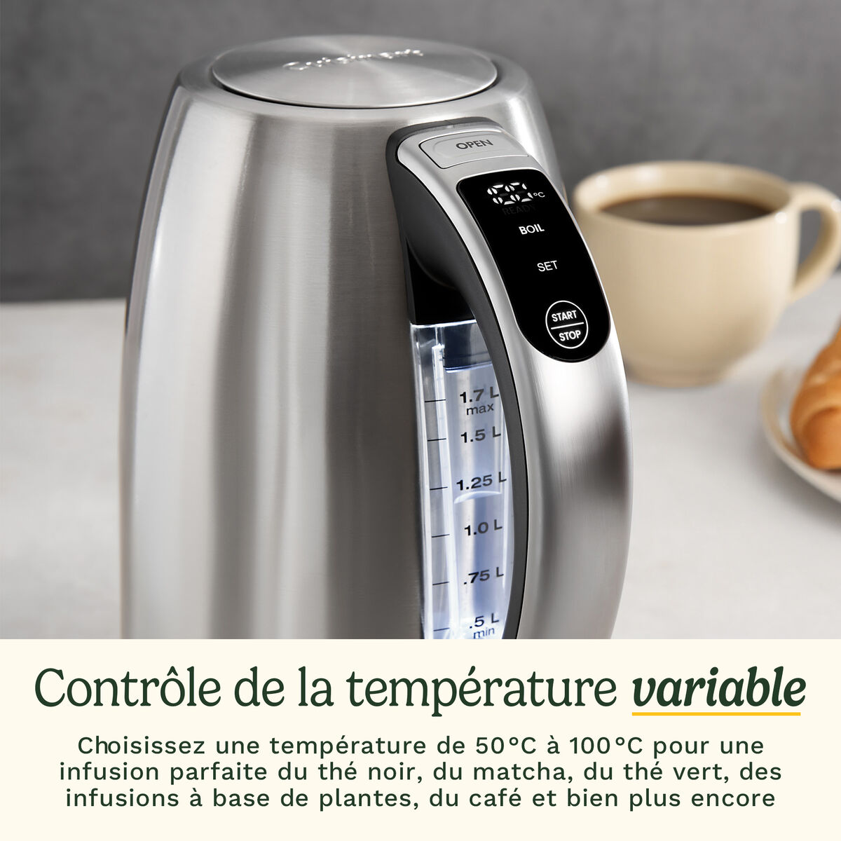 Cuisinart Bouilloire &Eacute;lectrique SmartElite Temp Control 1,7L Inox 3