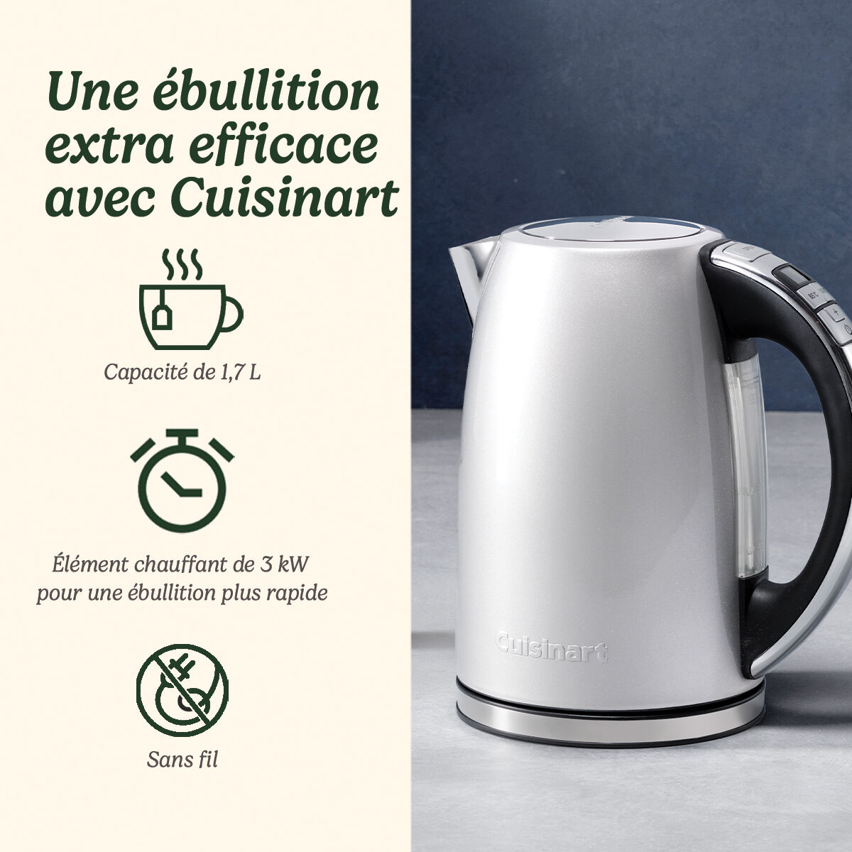 Cuisinart Bouilloire &Eacute;lectrique Multi-Temp&eacute;ratures Gris Perle