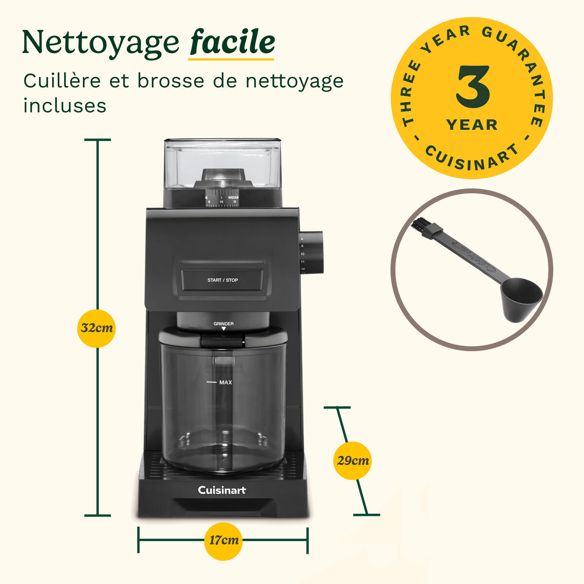 Cuisinart Moulin &agrave; Caf&eacute; et Espresso &agrave; Meules Coniques