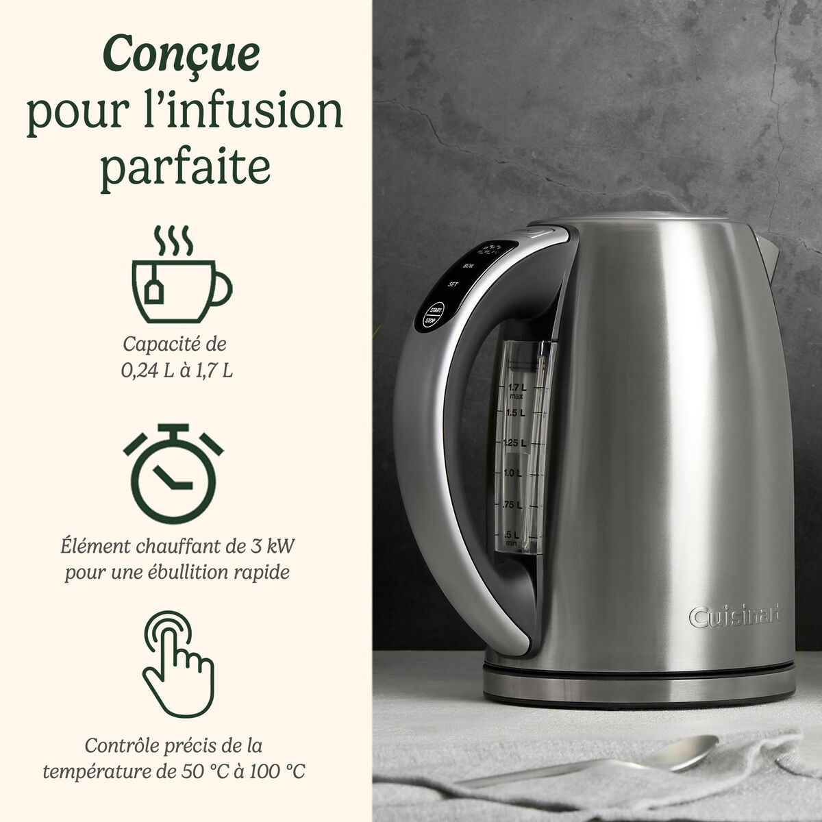 Cuisinart Bouilloire &Eacute;lectrique SmartElite Temp Control 1,7L Inox 2