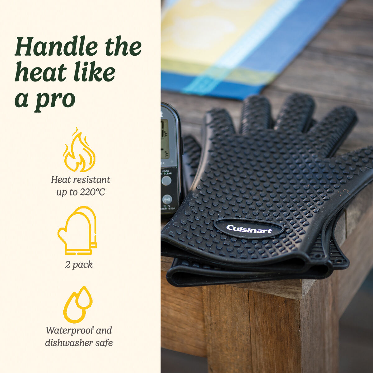 Cuisinart Gants De Barbecue En Silicone R&eacute;sistants &agrave; La Chaleur