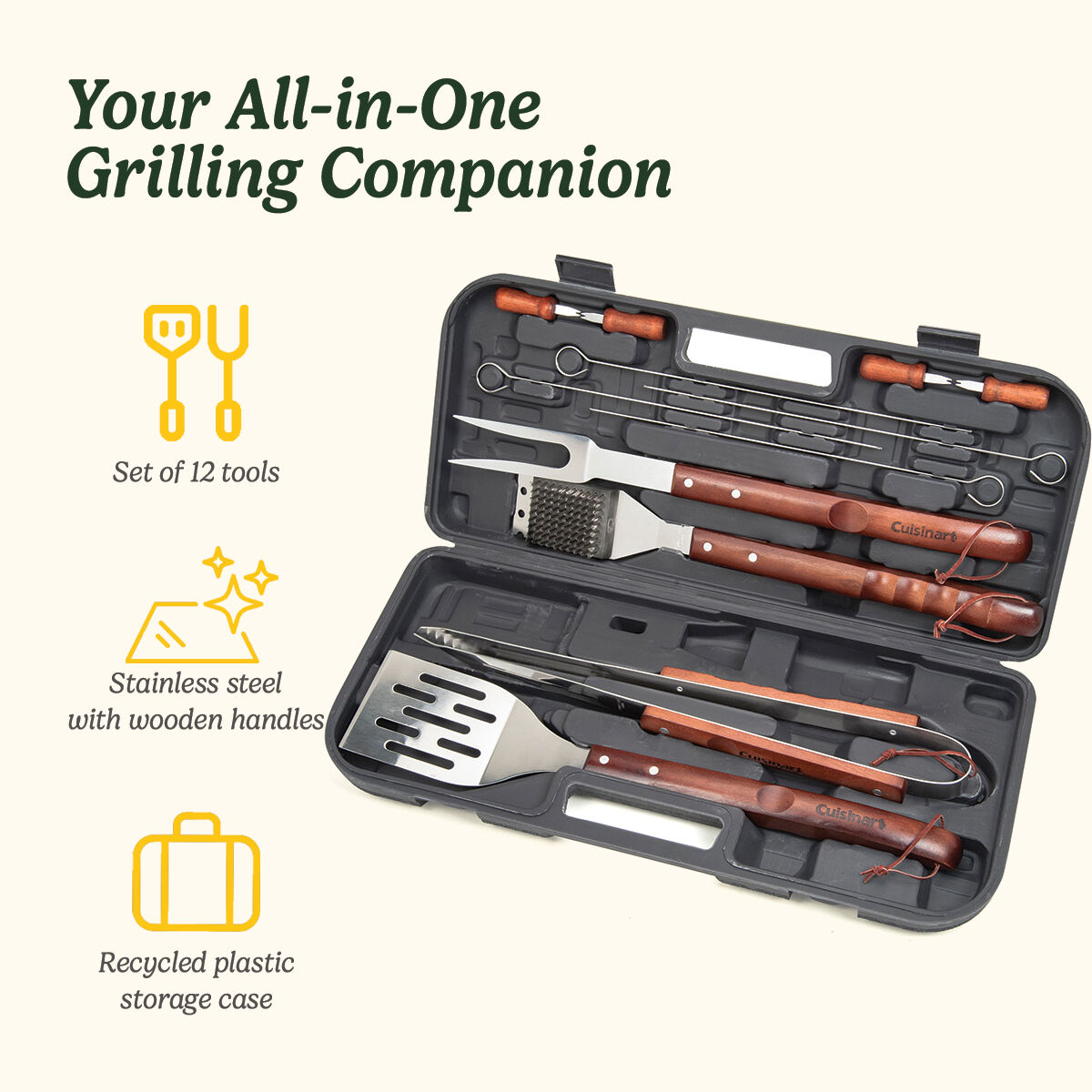 Cuisinart Ensemble D'Outils 13 Pi&egrave;ces Avec Manche En Bois