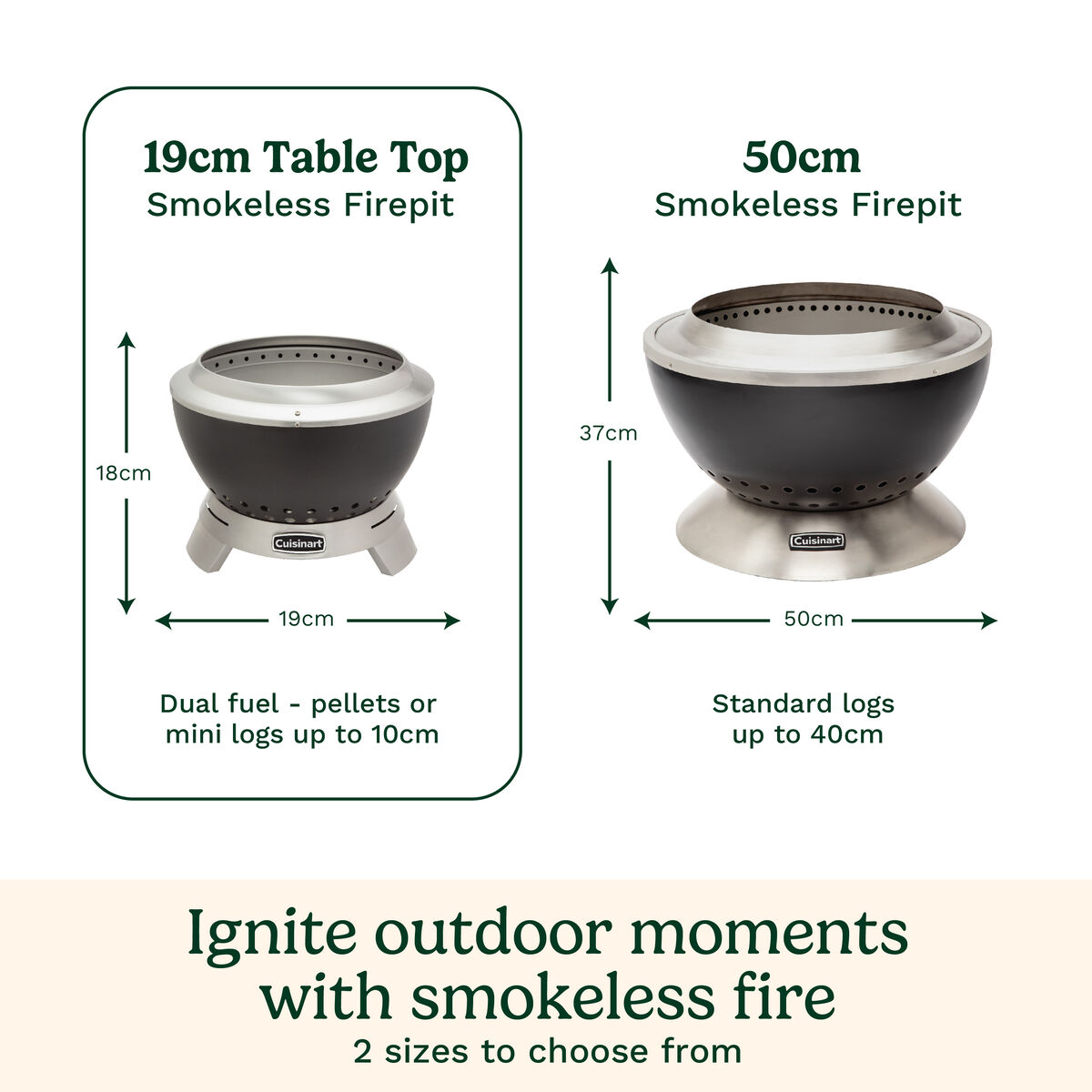 Cuisinart 19cm Table Top Cleanburn Smokeless Fire Pit