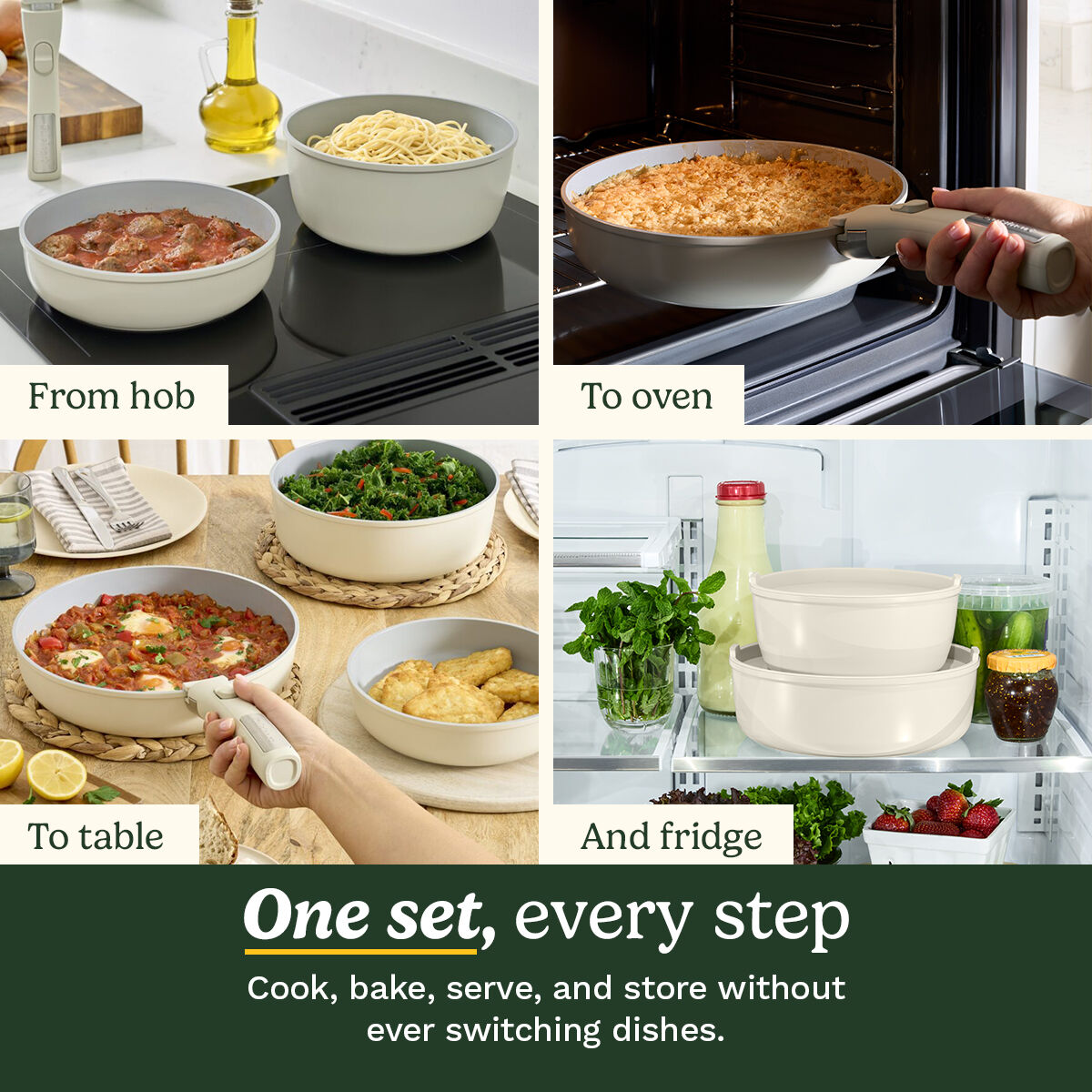 Cuisinart ClickSmart Batterie De Cuisine Antiadh&eacute;sive &agrave; Poign&eacute;e Amovible