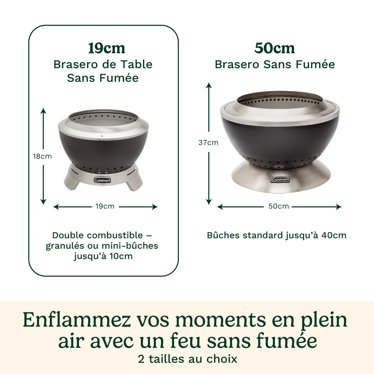 Cuisinart Brasero Sans Fum&eacute;e Cleanburn 19 cm Table Top