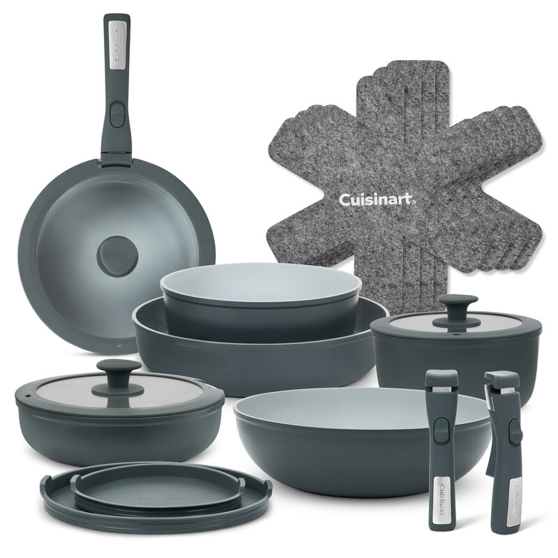 Cuisinart ClickSmart Batterie De Cuisine Antiadh&eacute;sive 18 Pi&egrave;ces &agrave; Poign&eacute;e Amovible, , medium