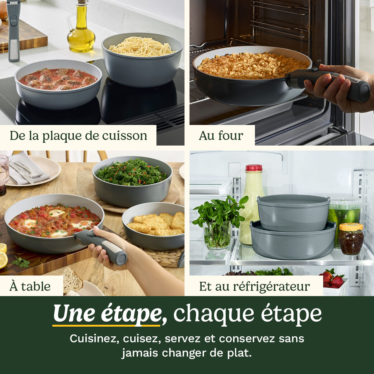 Cuisinart ClickSmart Batterie De Cuisine Antiadh&eacute;sive 18 Pi&egrave;ces &agrave; Poign&eacute;e Amovible, , large 3