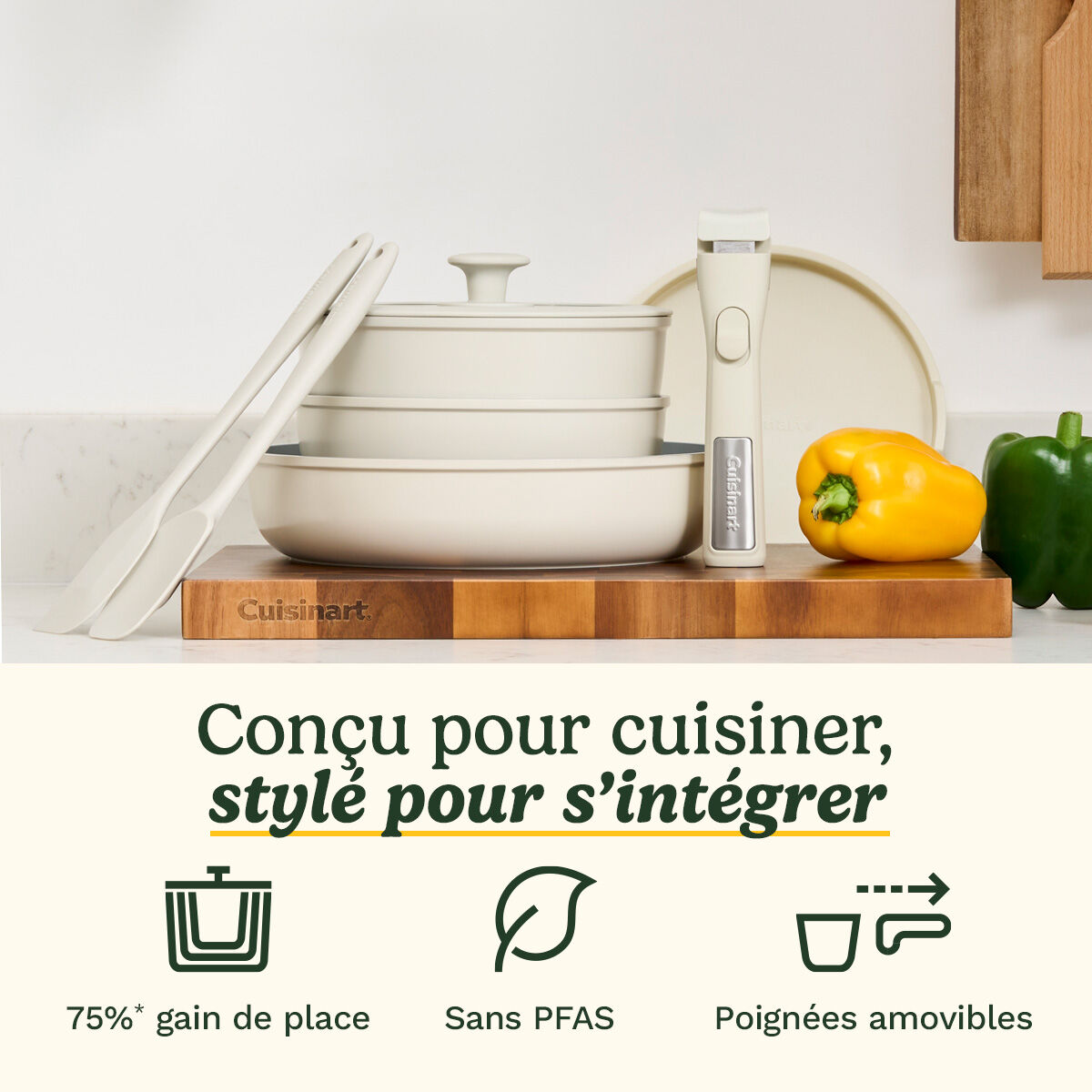 Cuisinart ClickSmart Batterie de Cuisine 10 Pi&egrave;ces Antiadh&eacute;sive &agrave; Poign&eacute;e Amovible, , large 2