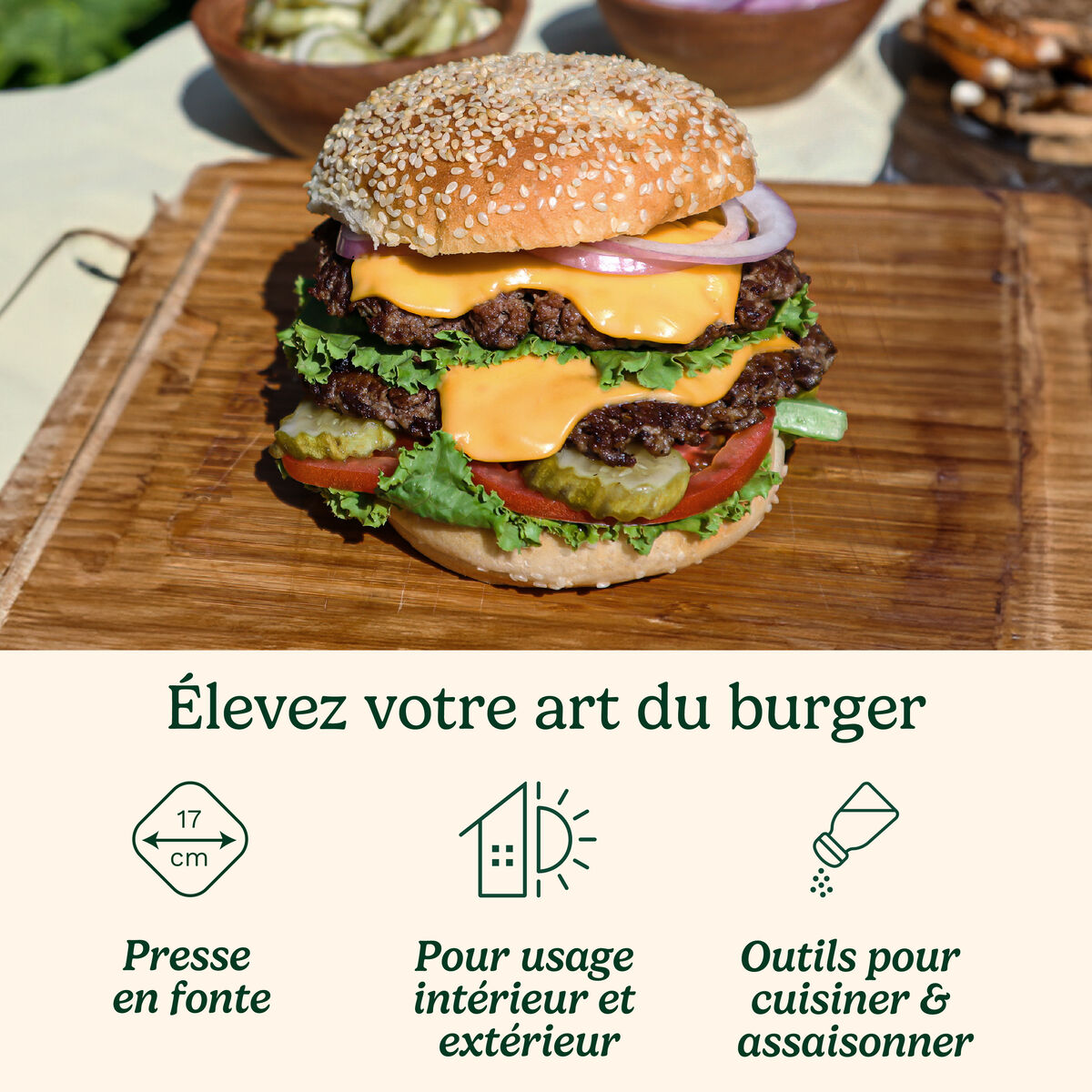 Cuisinart Kit Presse &agrave; Burger en Fonte 17 cm