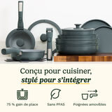 Cuisinart ClickSmart Batterie De Cuisine Antiadh&eacute;sive 18 Pi&egrave;ces &agrave; Poign&eacute;e Amovible, , small 2