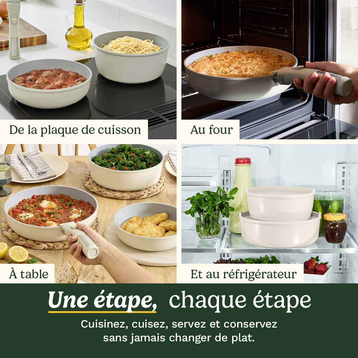 Cuisinart ClickSmart Batterie de Cuisine 7 Pi&egrave;ces Antiadh&eacute;sive &agrave; Poign&eacute;e Amovible, , large 3
