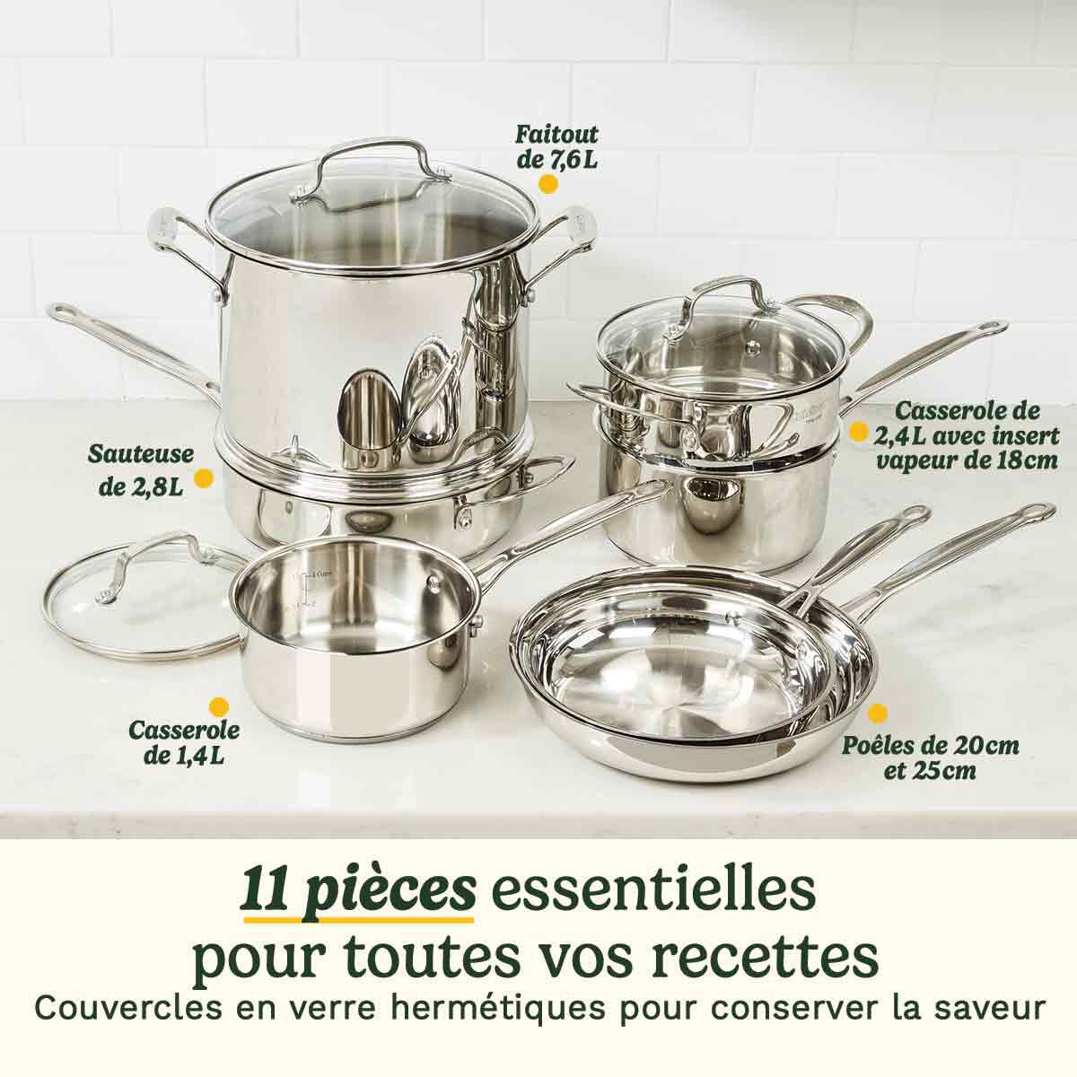 Cuisinart Batterie de Cuisine En Acier Inoxydable Chef&rsquo;s Classic, , large 2
